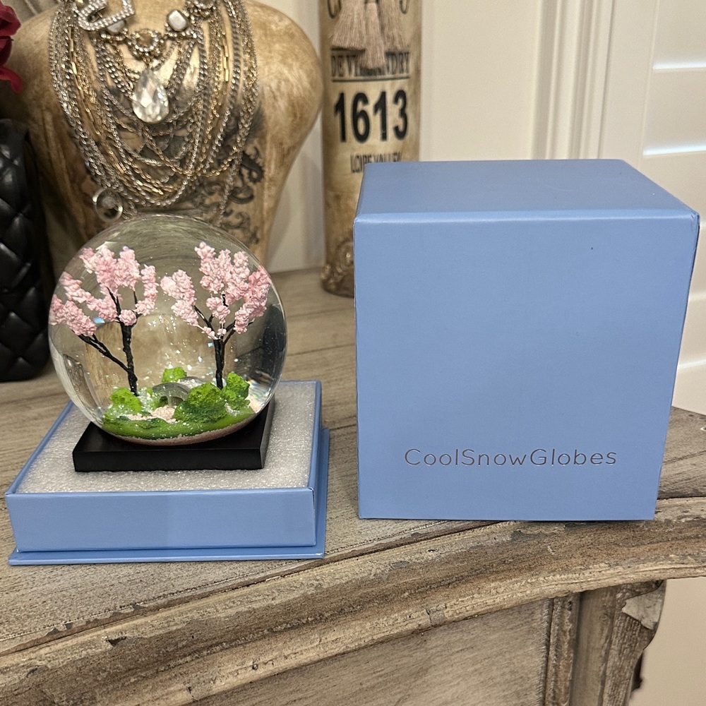 Pink Cherry Blossom Snow Globe